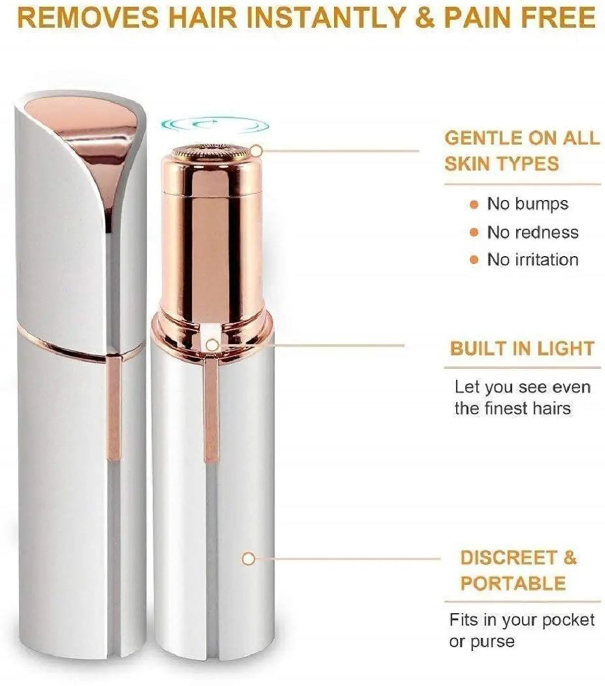 Facial Hair Remover | Painless and Rechargeable Smooth-Finish Trimmer